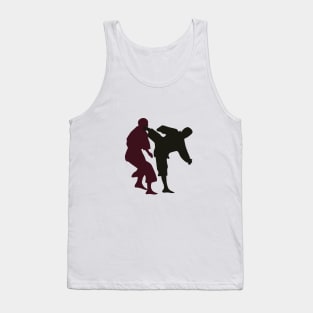 Silhouettes of Martial Artists Fighting Tank Top